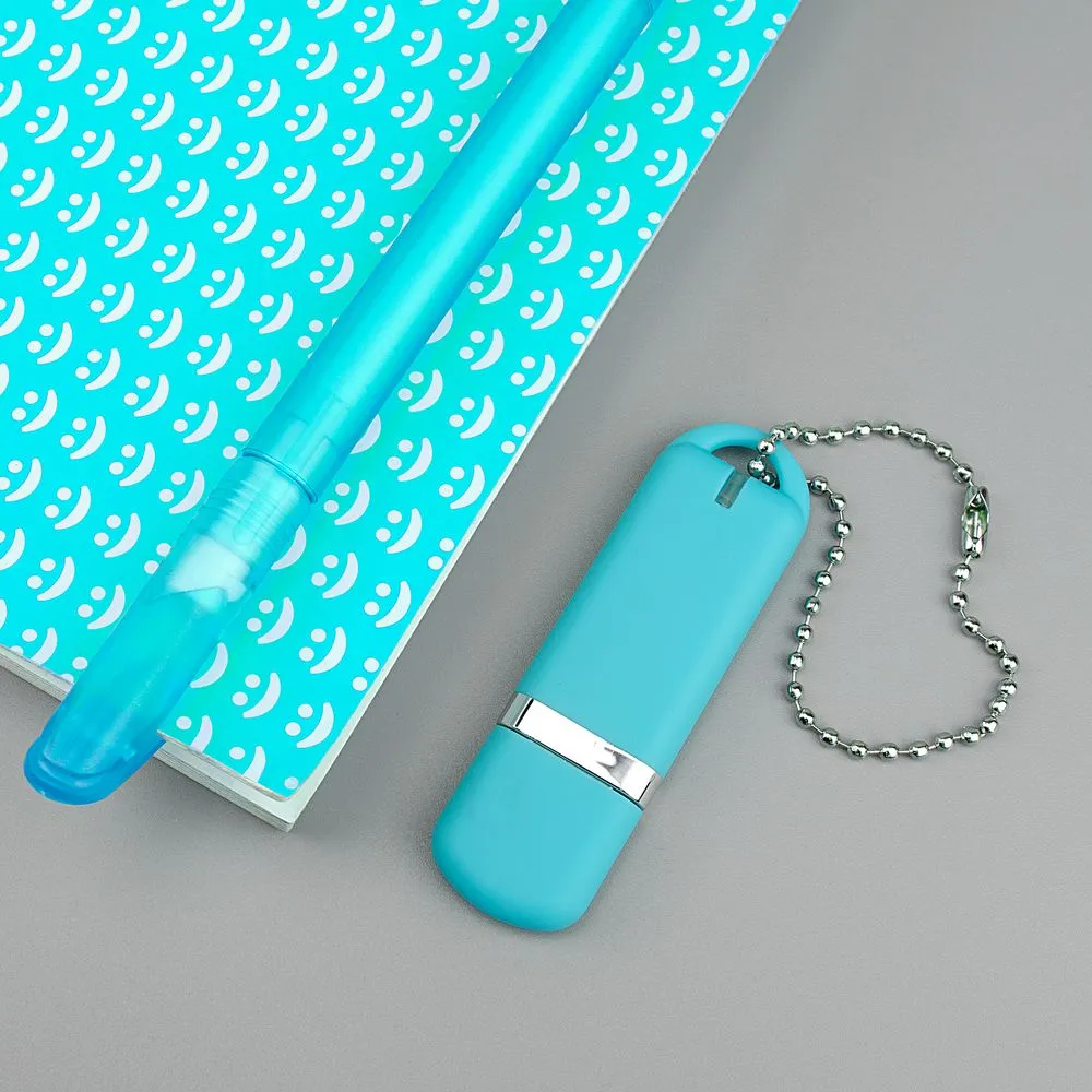 Флешка Memo, 8 Гб, бирюзовая заказать онлайн с вашим дизайном на заказ в Москве и области