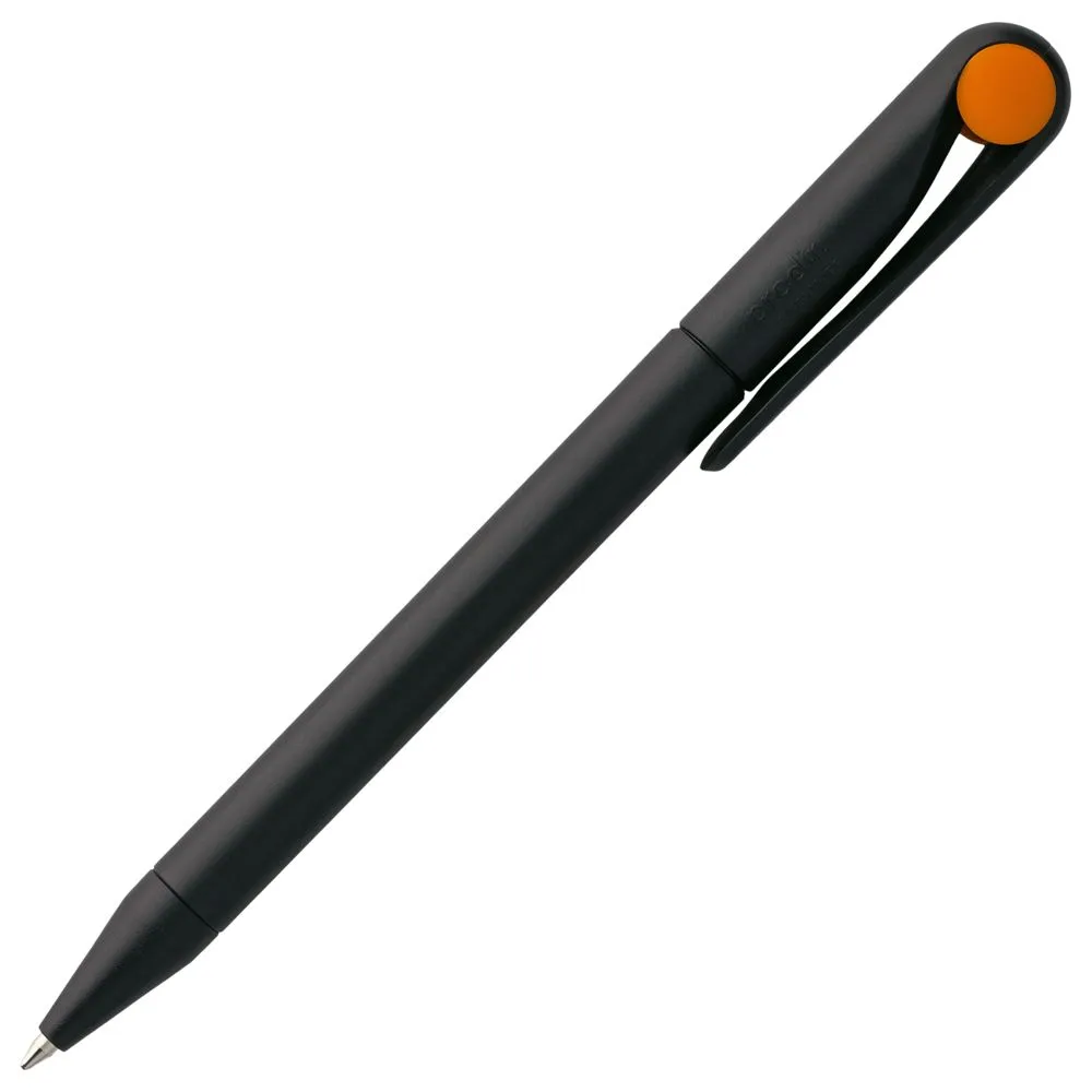 Ручка шариковая Prodir DS1 TMM Dot, черная с оранжевым заказать онлайн с вашим дизайном на заказ в Москве и области