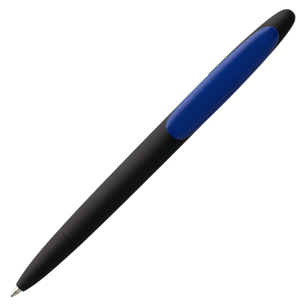 Ручка шариковая Prodir DS5 TRR-P Soft Touch, черная с синим заказать онлайн с вашим дизайном на заказ в Москве и области