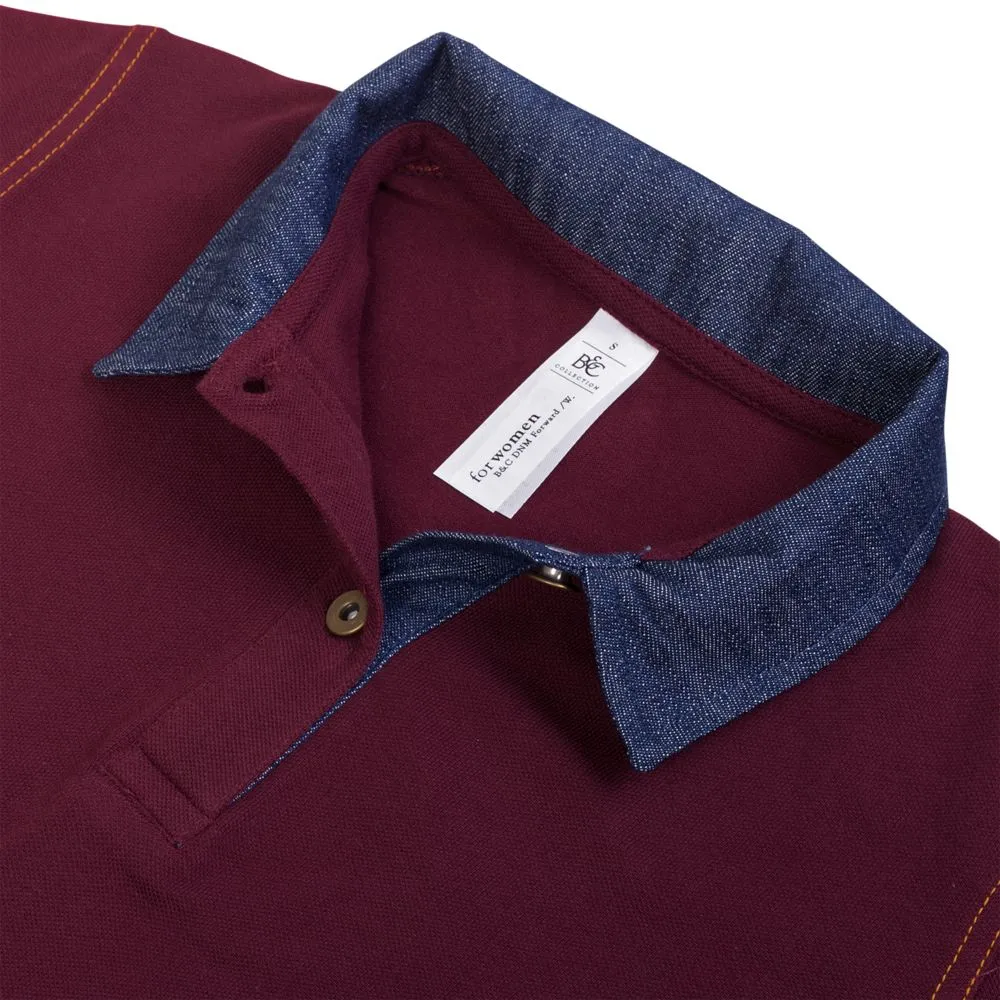 Рубашка поло женская DNM Forward бордовая, размер XL заказать онлайн с вашим дизайном на заказ в Москве и области