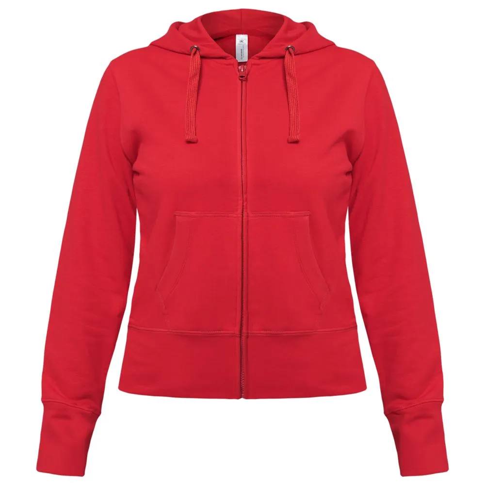 Толстовка женская Hooded Full Zip красная, размер XL заказать онлайн с вашим дизайном на заказ в Москве и области