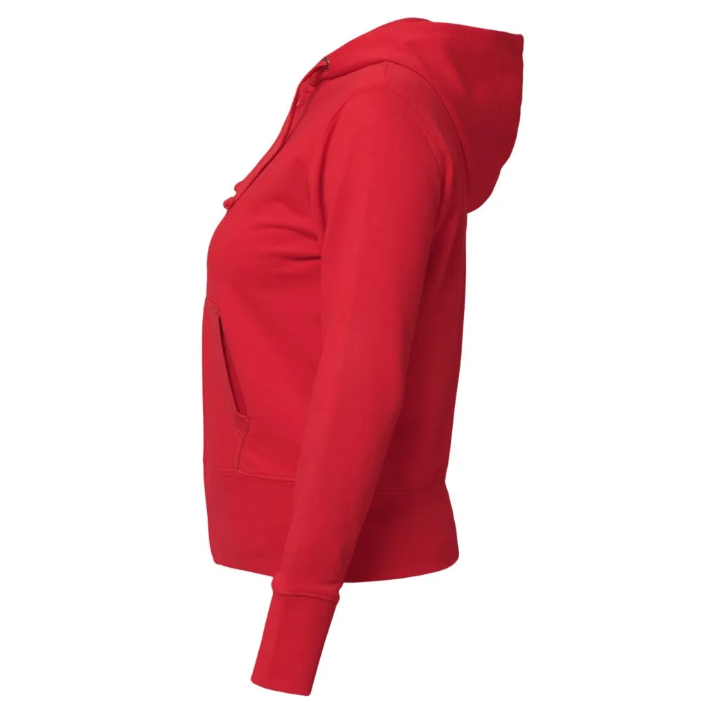 Толстовка женская Hooded Full Zip красная, размер XL заказать онлайн с вашим дизайном на заказ в Москве и области