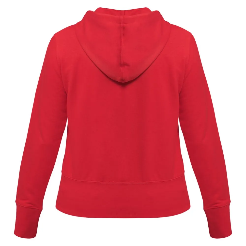 Толстовка женская Hooded Full Zip красная, размер XL заказать онлайн с вашим дизайном на заказ в Москве и области