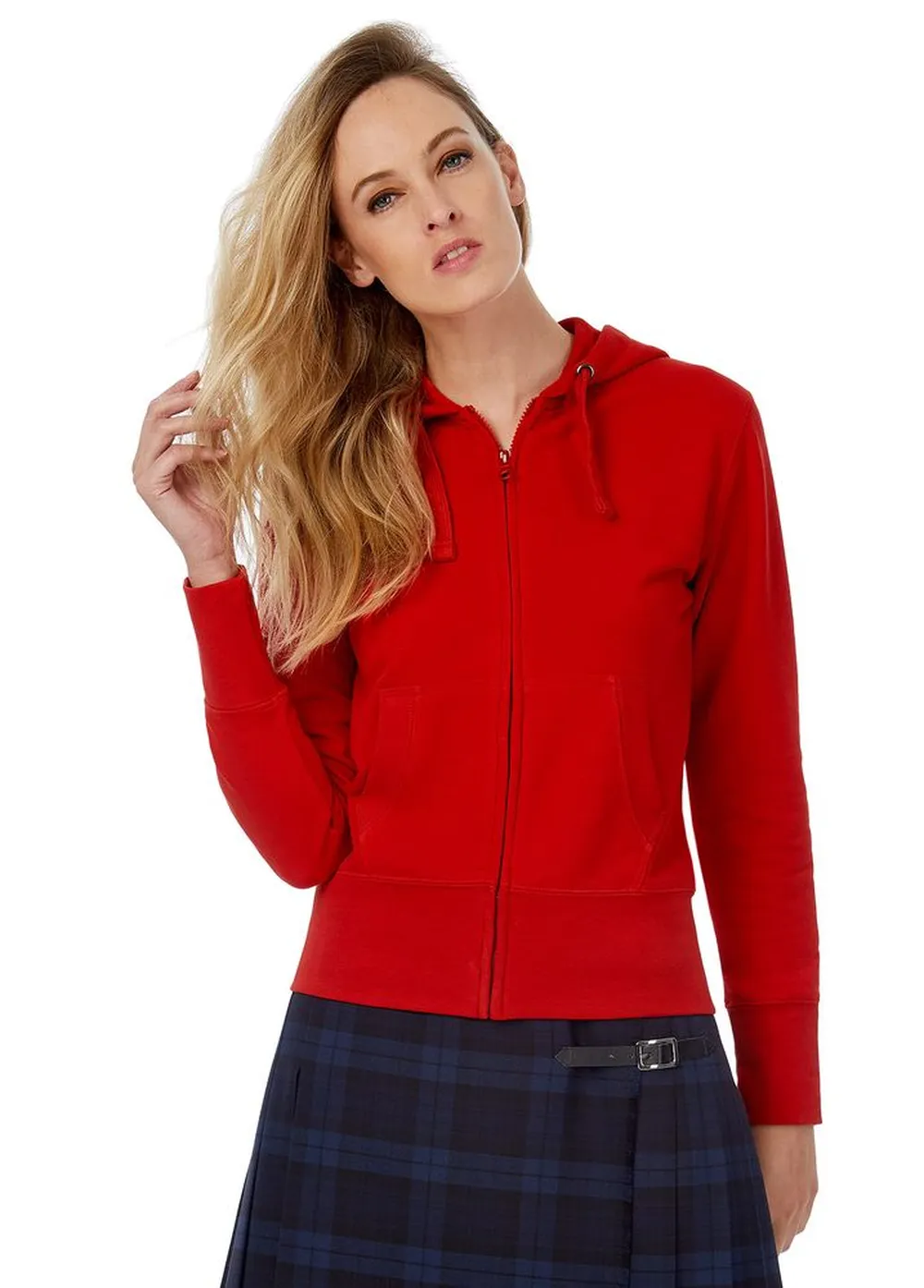 Толстовка женская Hooded Full Zip ярко-синяя, размер L заказать онлайн с вашим дизайном на заказ в Москве и области