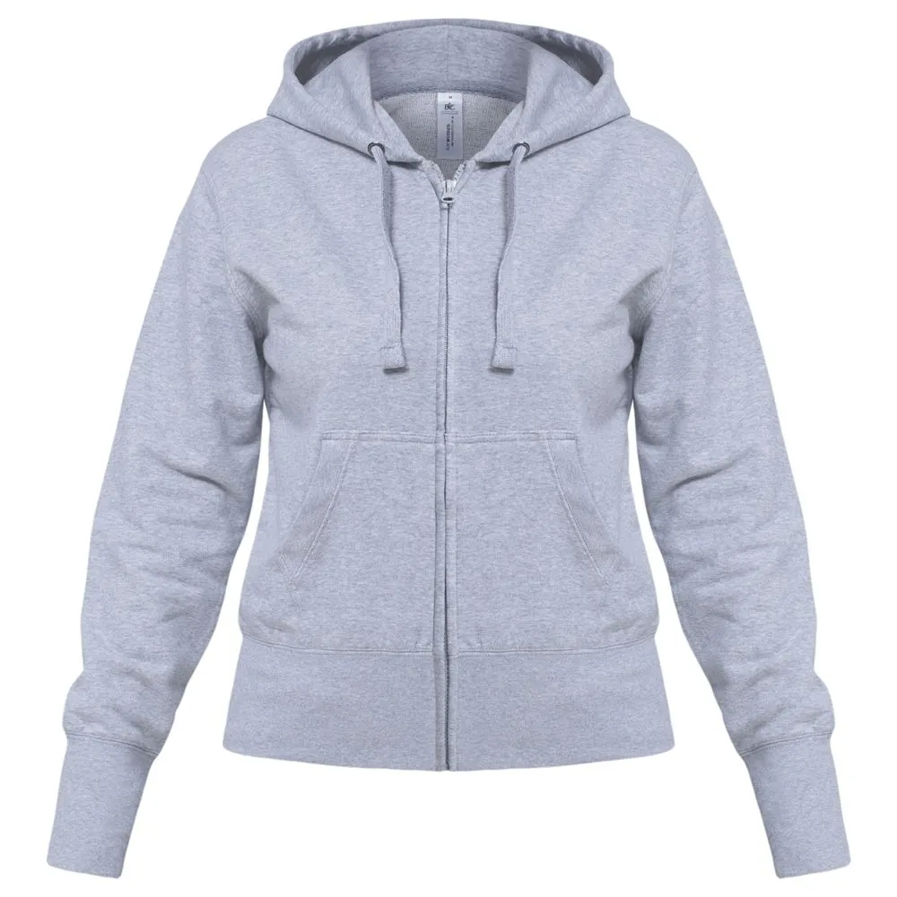 Толстовка женская Hooded Full Zip серый меланж, размер XXL заказать онлайн с вашим дизайном на заказ в Москве и области