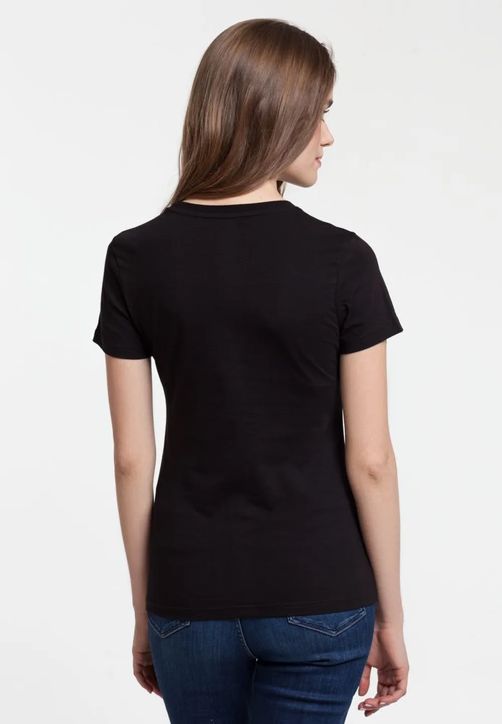 Футболка женская «Ван-Пакман», черная, размер L заказать онлайн с вашим дизайном на заказ в Москве и области