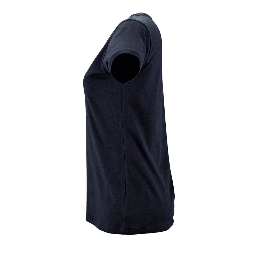 Футболка женская Metropolitan темно-синяя, размер S заказать онлайн с вашим дизайном на заказ в Москве и области