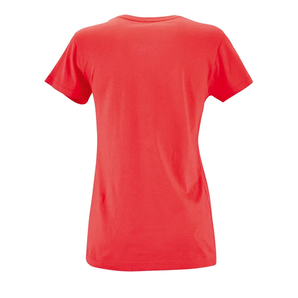 Футболка женская Metropolitan розовая (коралловая), размер XL заказать онлайн с вашим дизайном на заказ в Москве и области