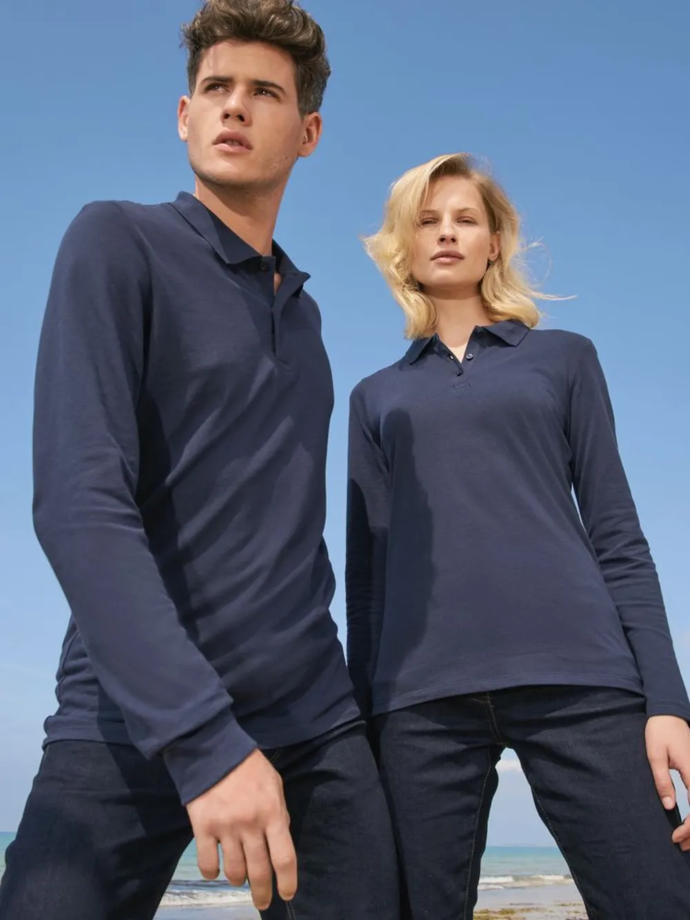 Рубашка поло мужская с длинным рукавом Perfect LSL Men черная, размер S заказать онлайн с вашим дизайном на заказ в Москве и области