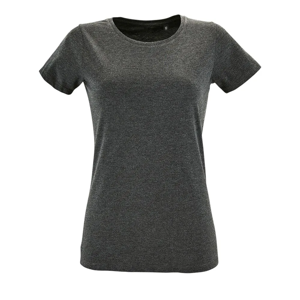 Футболка женская Regent Fit Women черный меланж, размер XXL заказать онлайн с вашим дизайном на заказ в Москве и области