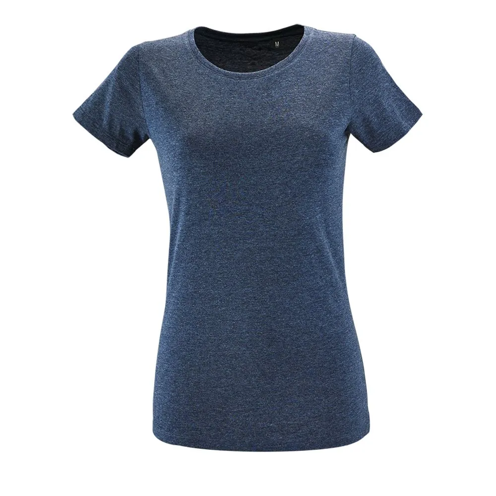 Футболка женская Regent Fit Women синий меланж, размер XL заказать онлайн с вашим дизайном на заказ в Москве и области