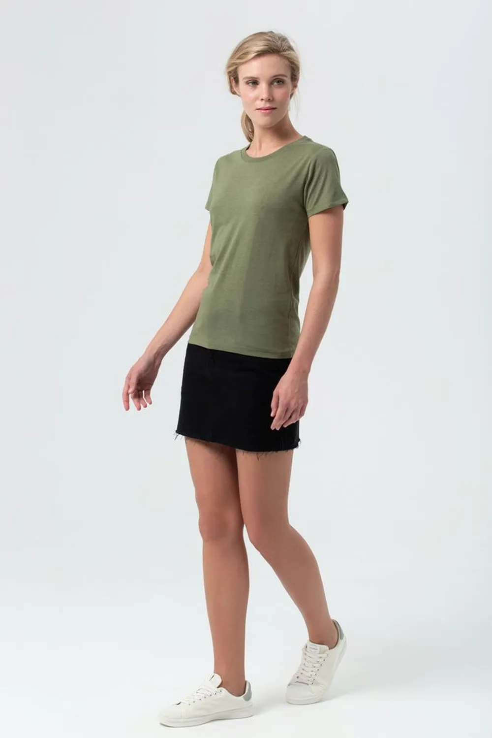 Футболка женская Regent Fit Women, меланж хаки заказать онлайн с вашим дизайном на заказ в Москве и области