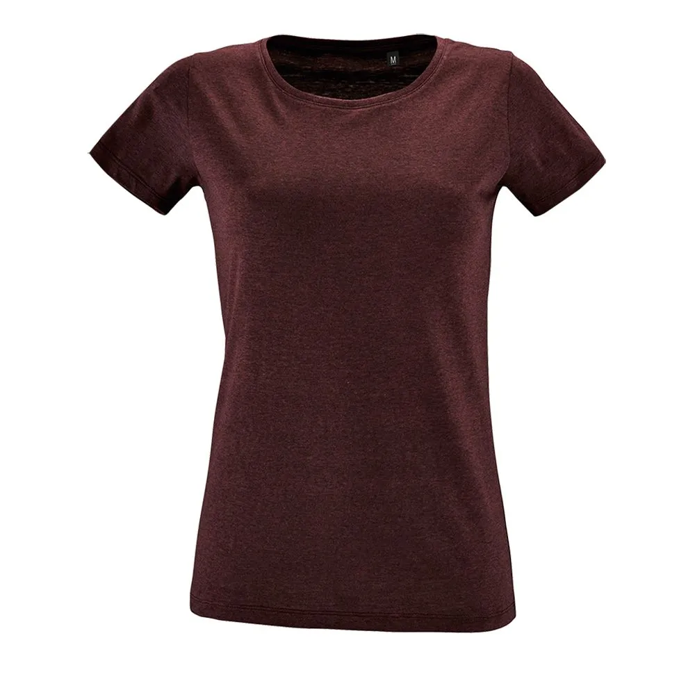 Футболка женская Regent Fit Women бордовый меланж, размер M заказать онлайн с вашим дизайном на заказ в Москве и области