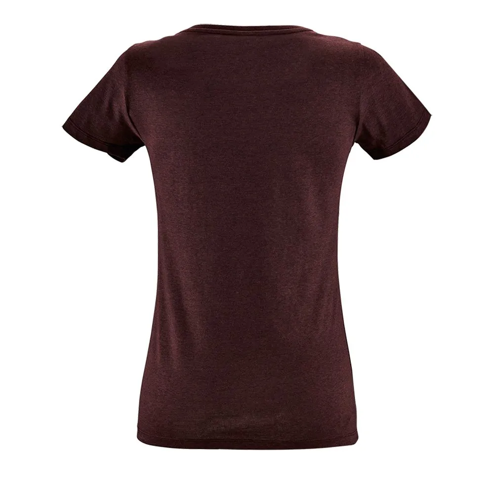 Футболка женская Regent Fit Women бордовый меланж, размер M заказать онлайн с вашим дизайном на заказ в Москве и области