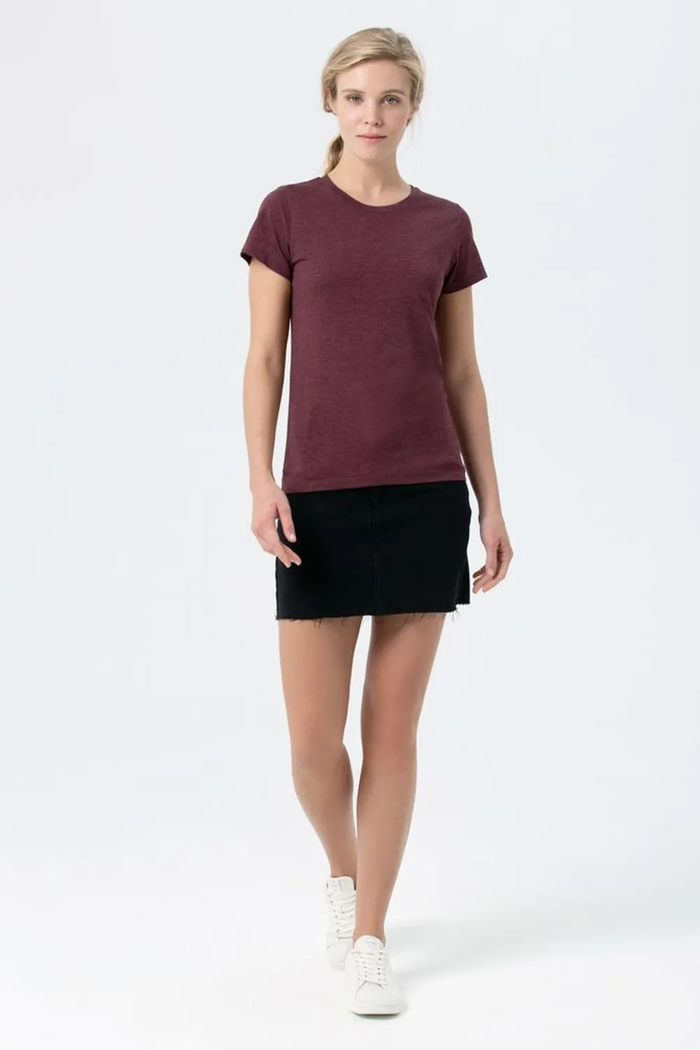 Футболка женская Regent Fit Women бордовый меланж, размер M заказать онлайн с вашим дизайном на заказ в Москве и области