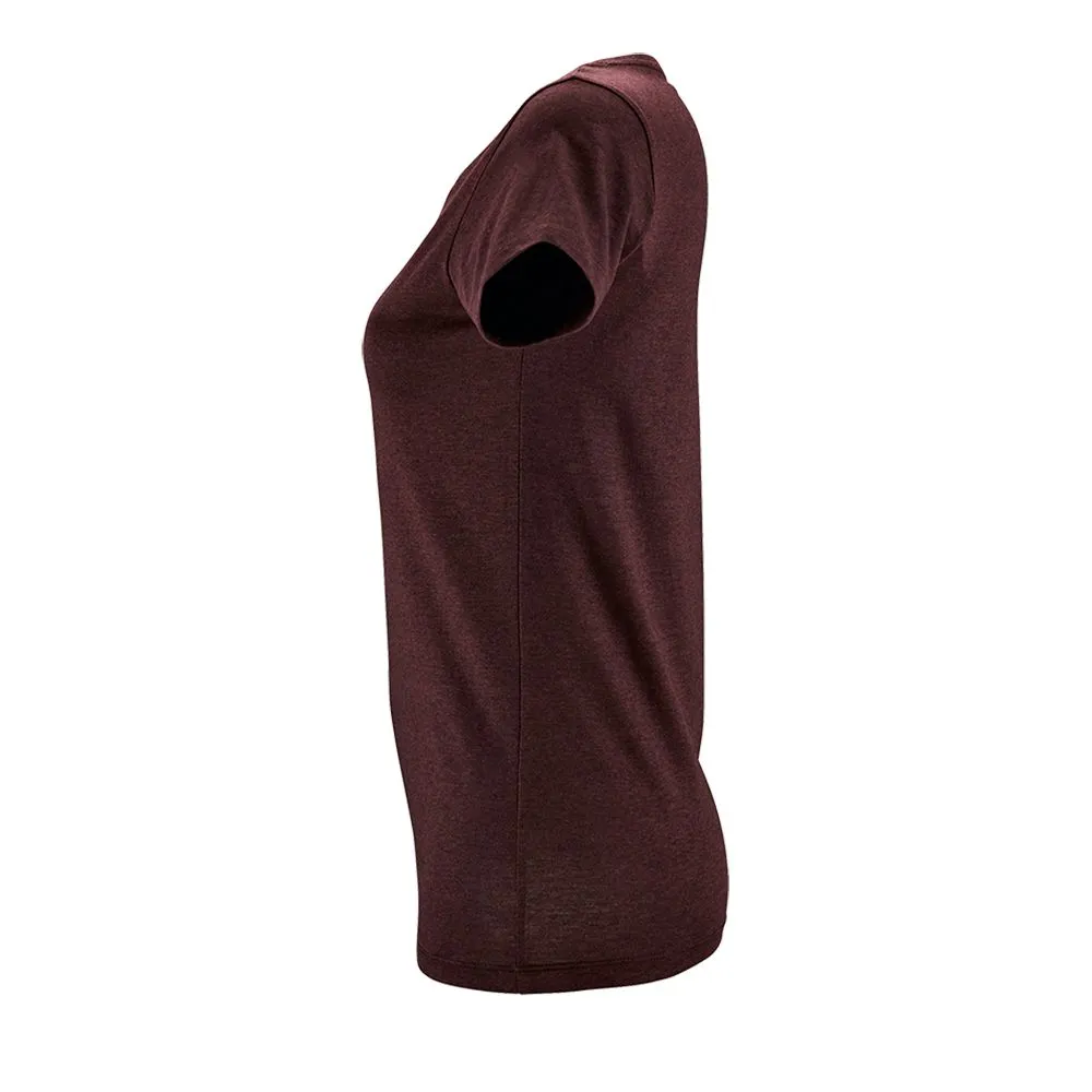 Футболка женская Regent Fit Women бордовый меланж, размер XL заказать онлайн с вашим дизайном на заказ в Москве и области