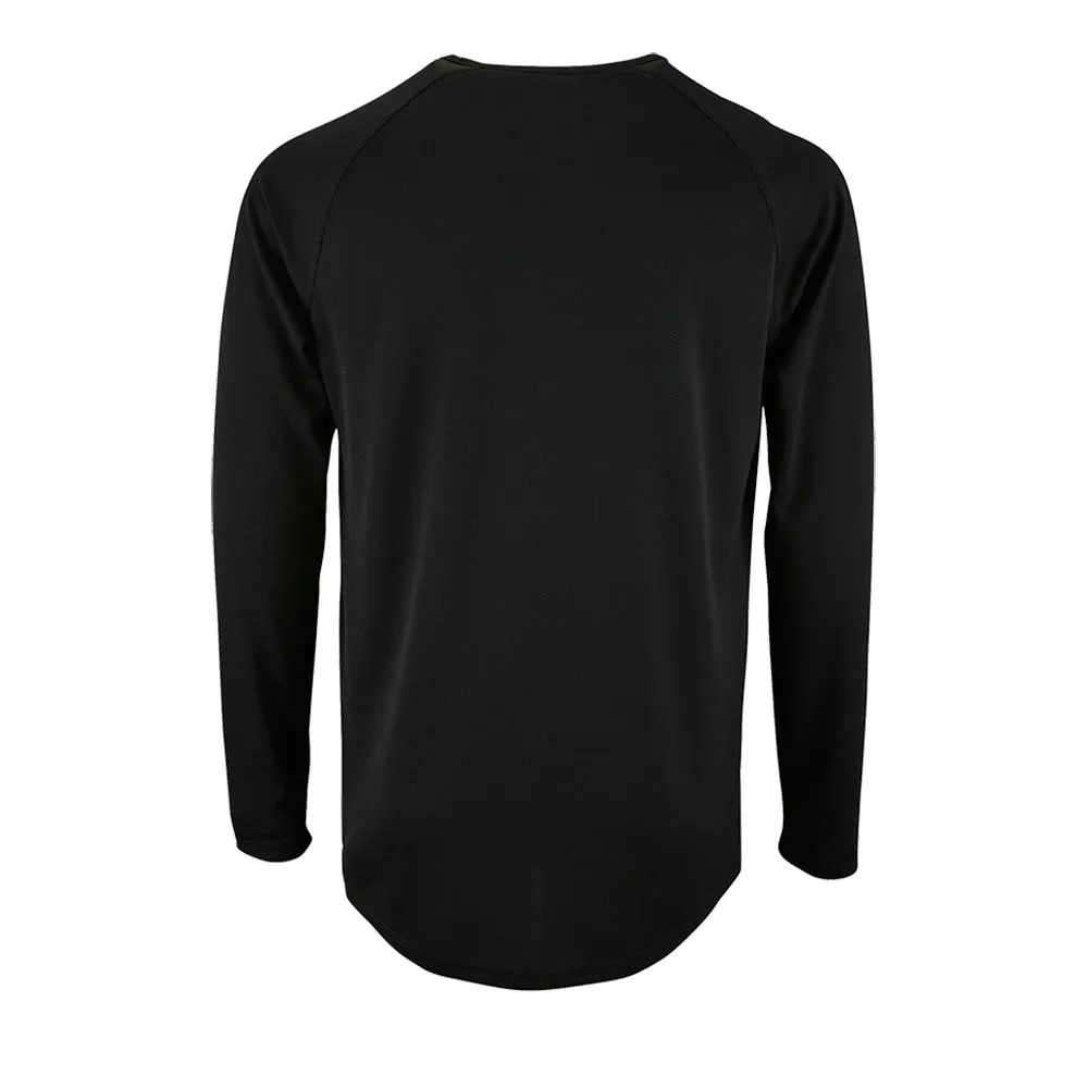 Футболка с длинным рукавом Sporty LSL Men, черная заказать онлайн с вашим дизайном на заказ в Москве и области