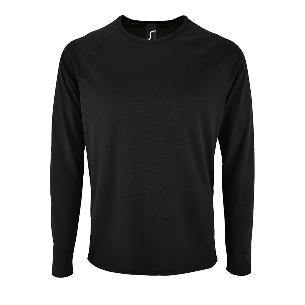 Футболка с длинным рукавом Sporty LSL Men черная, размер 3XL заказать онлайн с вашим дизайном на заказ в Москве и области