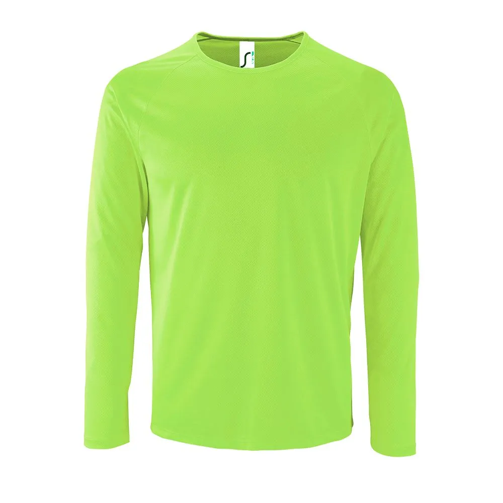 Футболка с длинным рукавом Sporty LSL Men, неоново-зеленая заказать онлайн с вашим дизайном на заказ в Москве и области