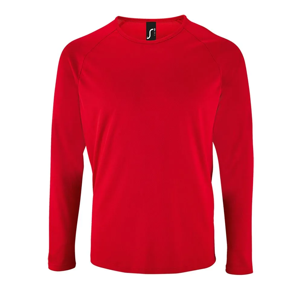 Футболка с длинным рукавом Sporty LSL Men, красная заказать онлайн с вашим дизайном на заказ в Москве и области