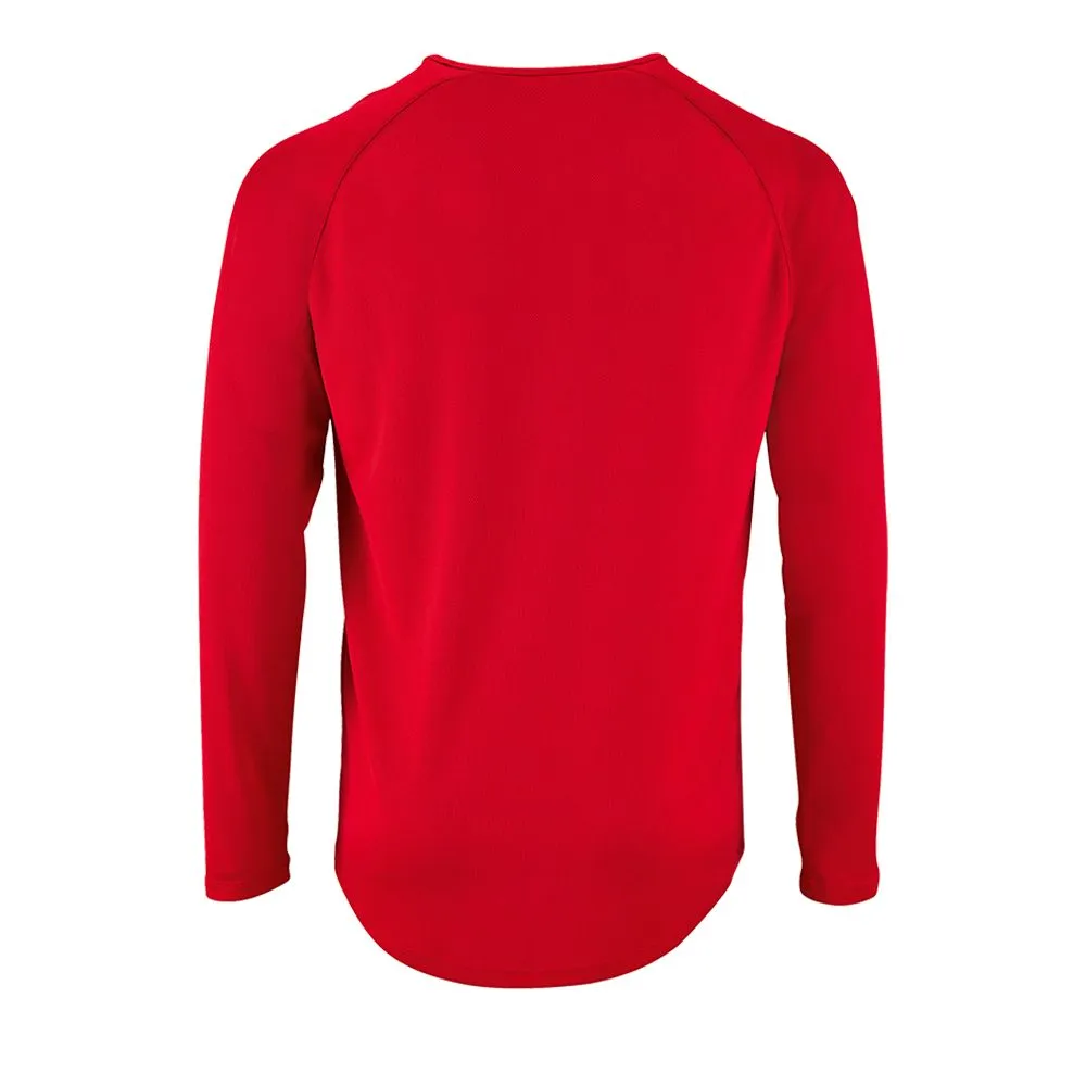 Футболка с длинным рукавом Sporty LSL Men, красная заказать онлайн с вашим дизайном на заказ в Москве и области
