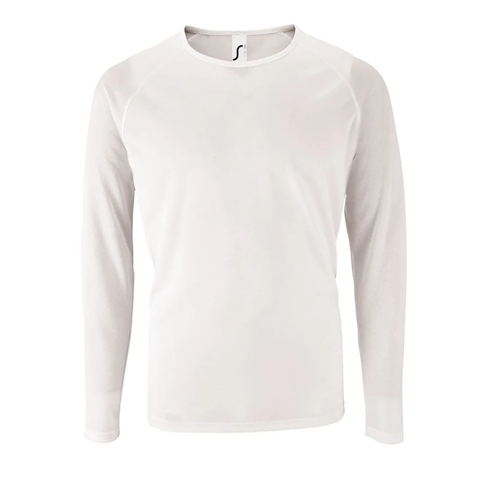 Футболка с длинным рукавом Sporty LSL Men белая, размер M заказать онлайн с вашим дизайном на заказ в Москве и области