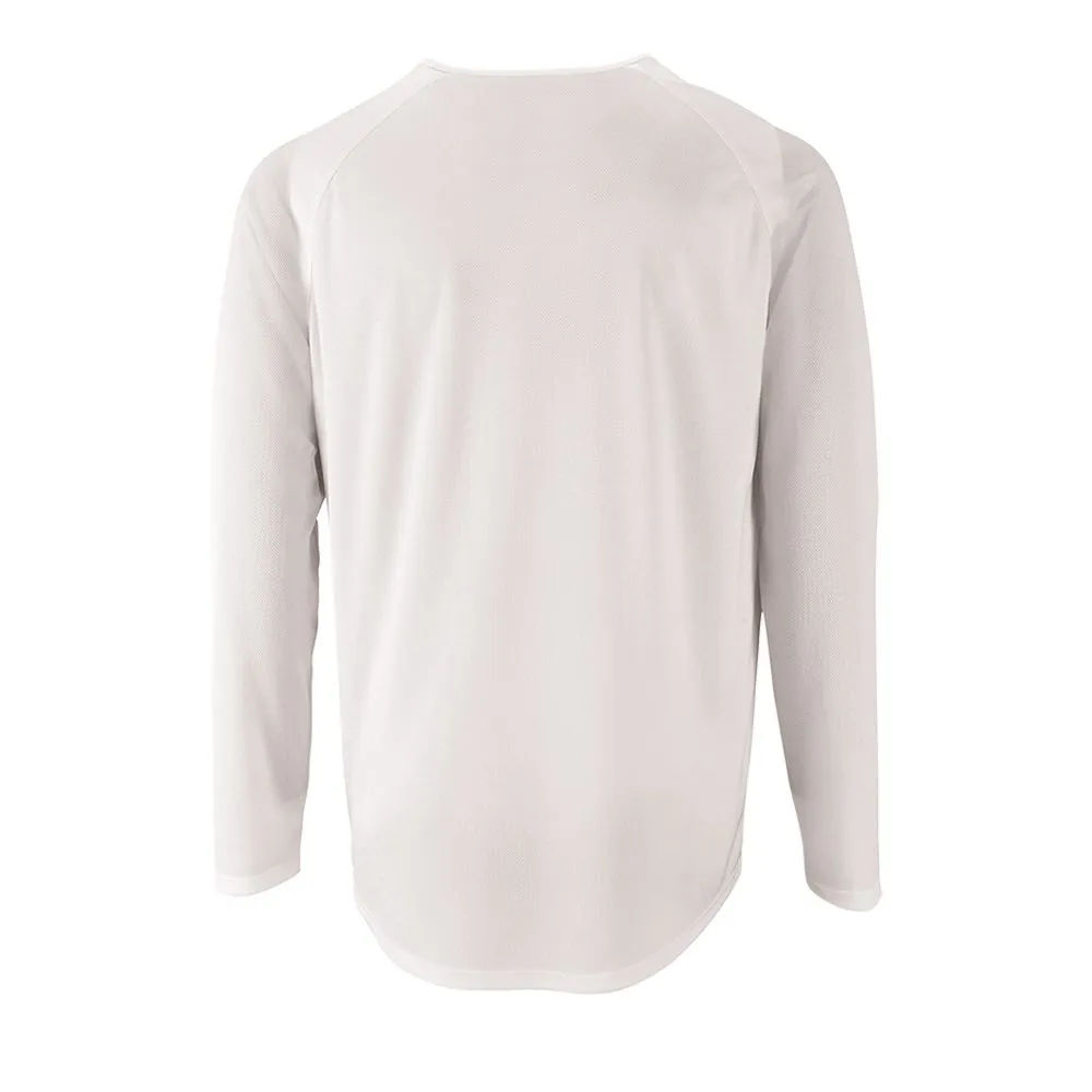 Футболка с длинным рукавом Sporty LSL Men белая, размер M заказать онлайн с вашим дизайном на заказ в Москве и области