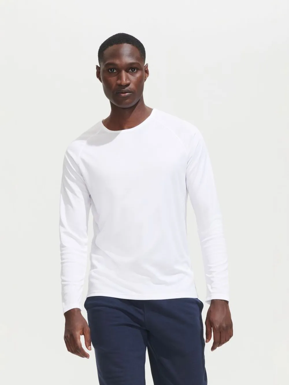 Футболка с длинным рукавом Sporty LSL Men белая, размер XL заказать онлайн с вашим дизайном на заказ в Москве и области