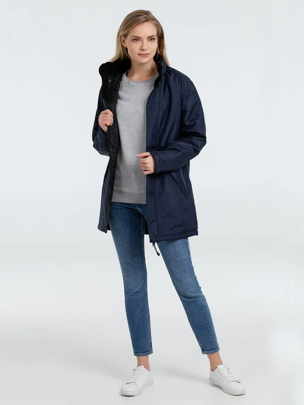 Куртка на стеганой подкладке Robyn темно-синяя, размер S заказать онлайн с вашим дизайном на заказ в Москве и области