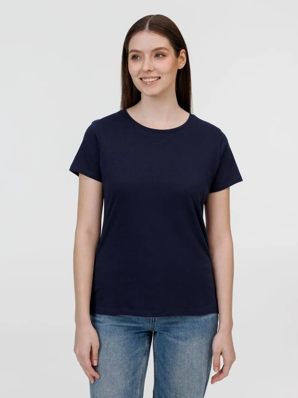 Футболка E150 женская, черная, размер XXL заказать онлайн с вашим дизайном на заказ в Москве и области