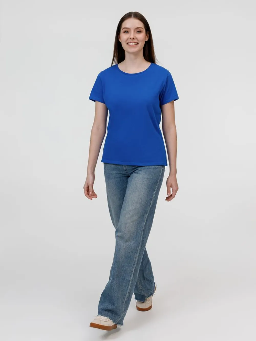 Футболка женская E150, зеленое яблоко заказать онлайн с вашим дизайном на заказ в Москве и области