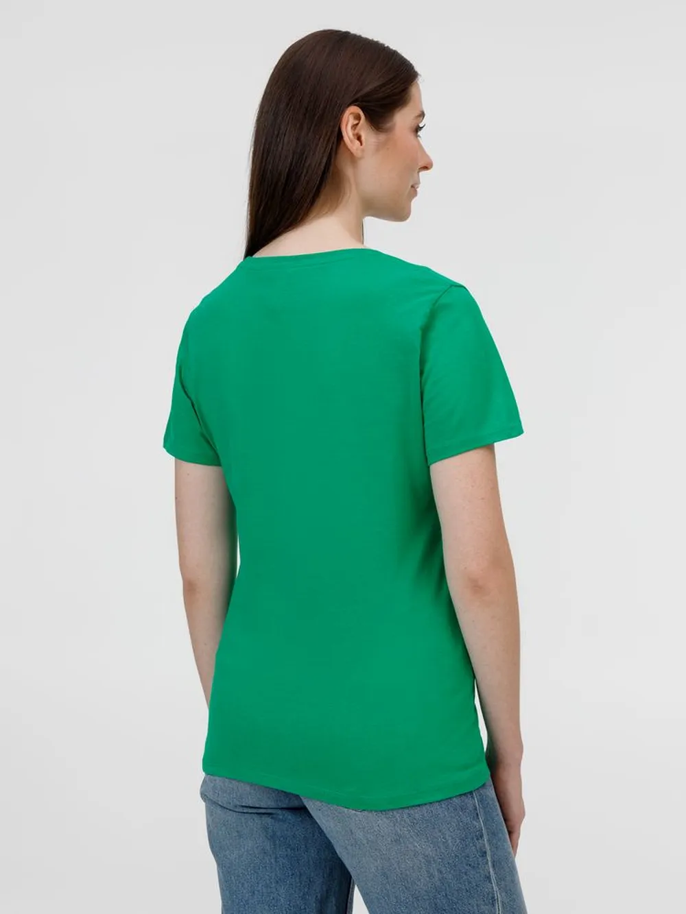 Футболка женская E190 темно-синяя заказать онлайн с вашим дизайном на заказ в Москве и области