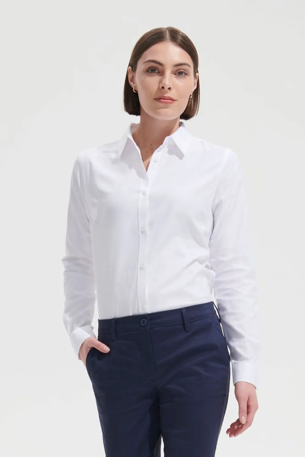 Рубашка женская Brody Women голубая, размер XS заказать онлайн с вашим дизайном на заказ в Москве и области