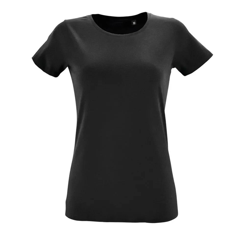 Футболка женская Regent Fit Women черная, размер XL заказать онлайн с вашим дизайном на заказ в Москве и области