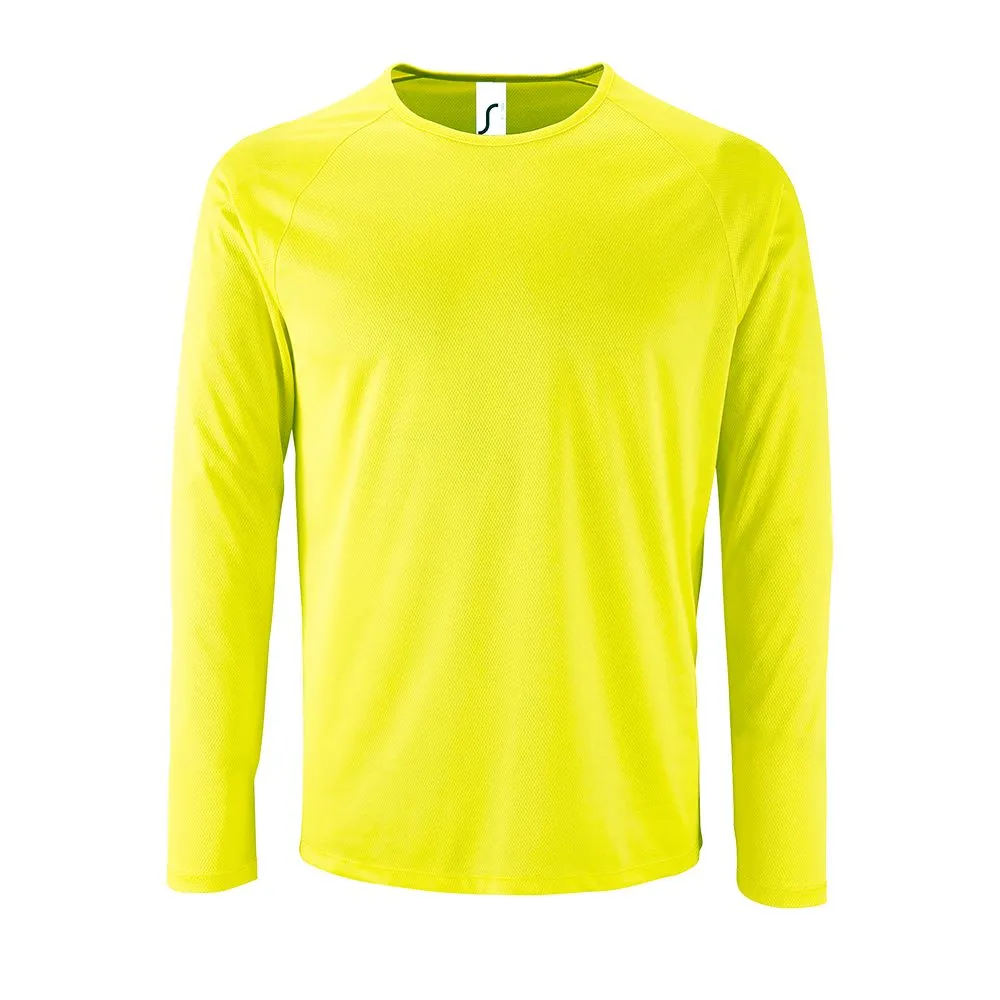 Футболка с длинным рукавом Sporty LSL Men желтый неон, размер XL заказать онлайн с вашим дизайном на заказ в Москве и области