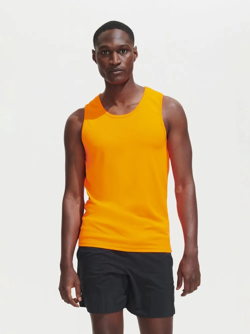 Майка мужская Sporty TT Men оранжевый неон, размер L заказать онлайн с вашим дизайном на заказ в Москве и области