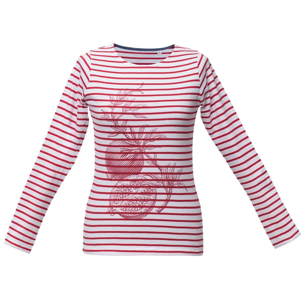 Футболка женская Grand Granat, белая с красным, размер L заказать онлайн с вашим дизайном на заказ в Москве и области