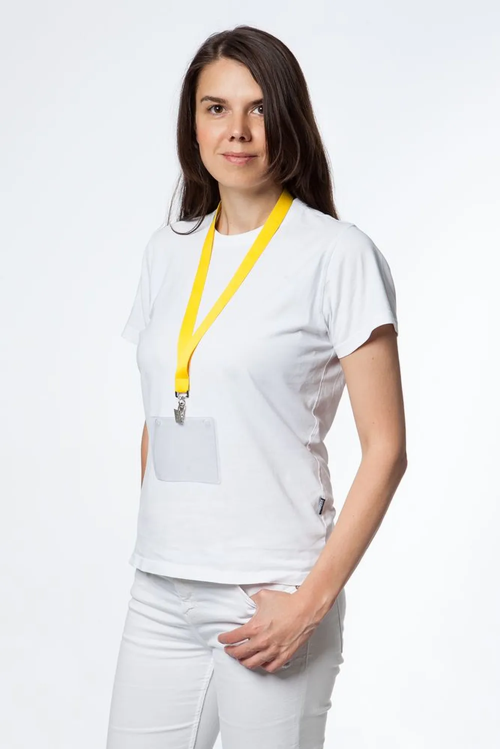 Лента для бейджа Neckband, желтая заказать онлайн с вашим дизайном на заказ в Москве и области