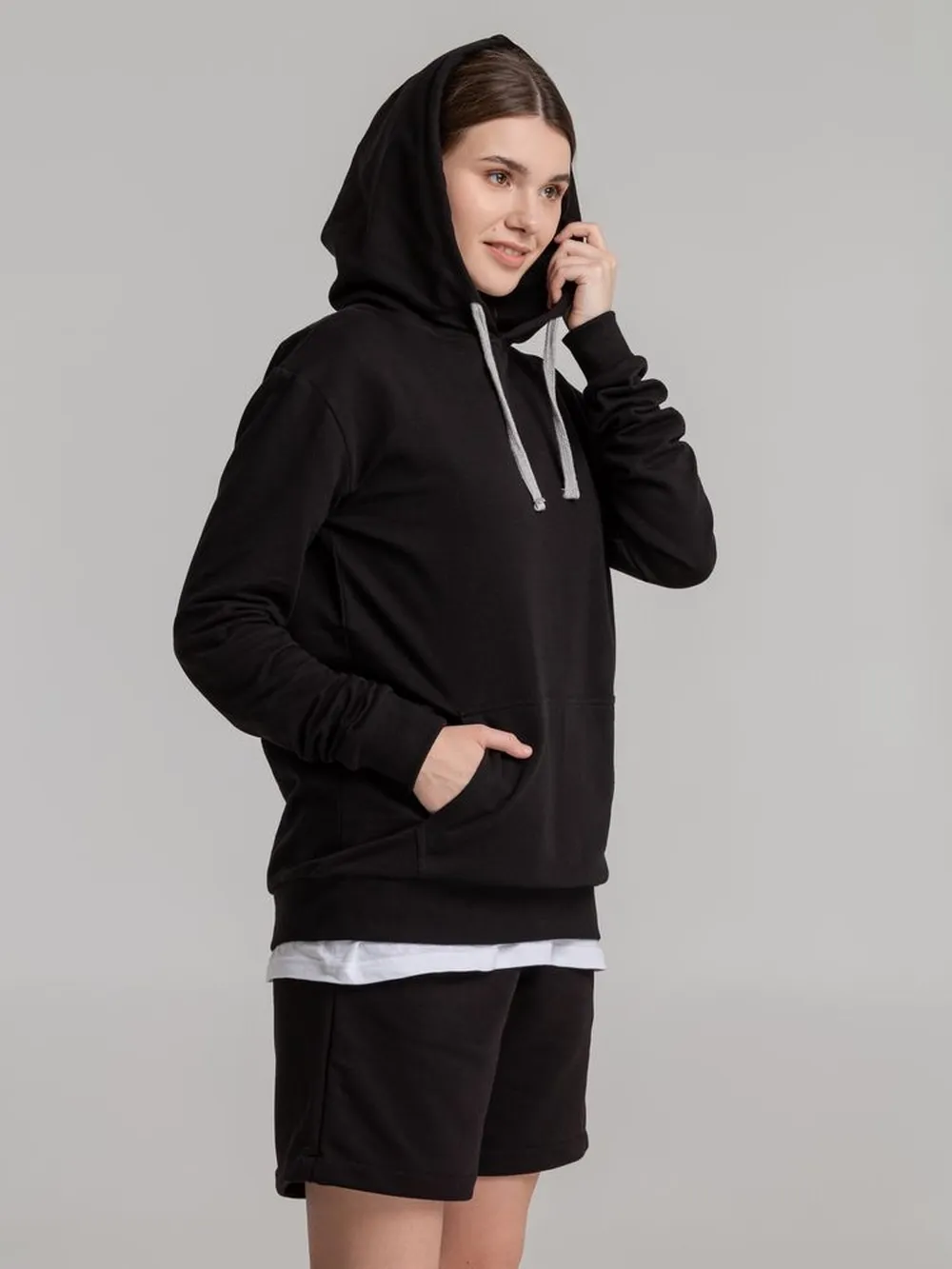 Толстовка с капюшоном Unit Kirenga черная, размер XS заказать онлайн с вашим дизайном на заказ в Москве и области