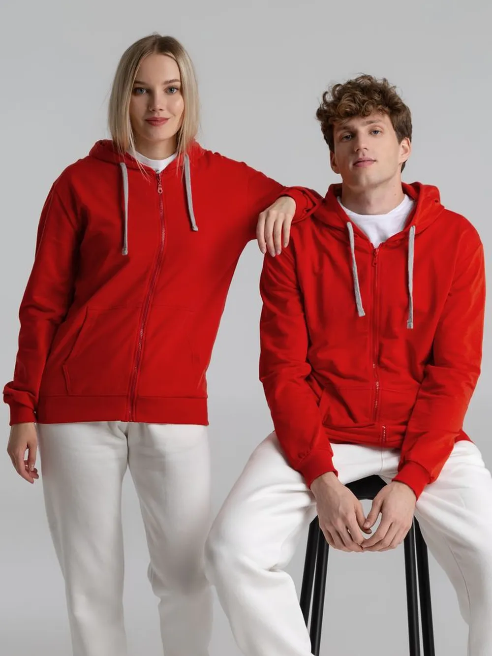 Толстовка на молнии с капюшоном Unit Siverga красная, размер S заказать онлайн с вашим дизайном на заказ в Москве и области
