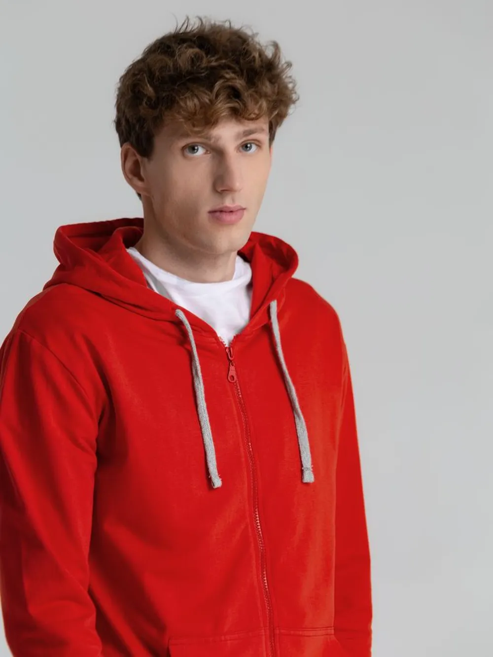 Толстовка на молнии с капюшоном Unit Siverga красная, размер S заказать онлайн с вашим дизайном на заказ в Москве и области