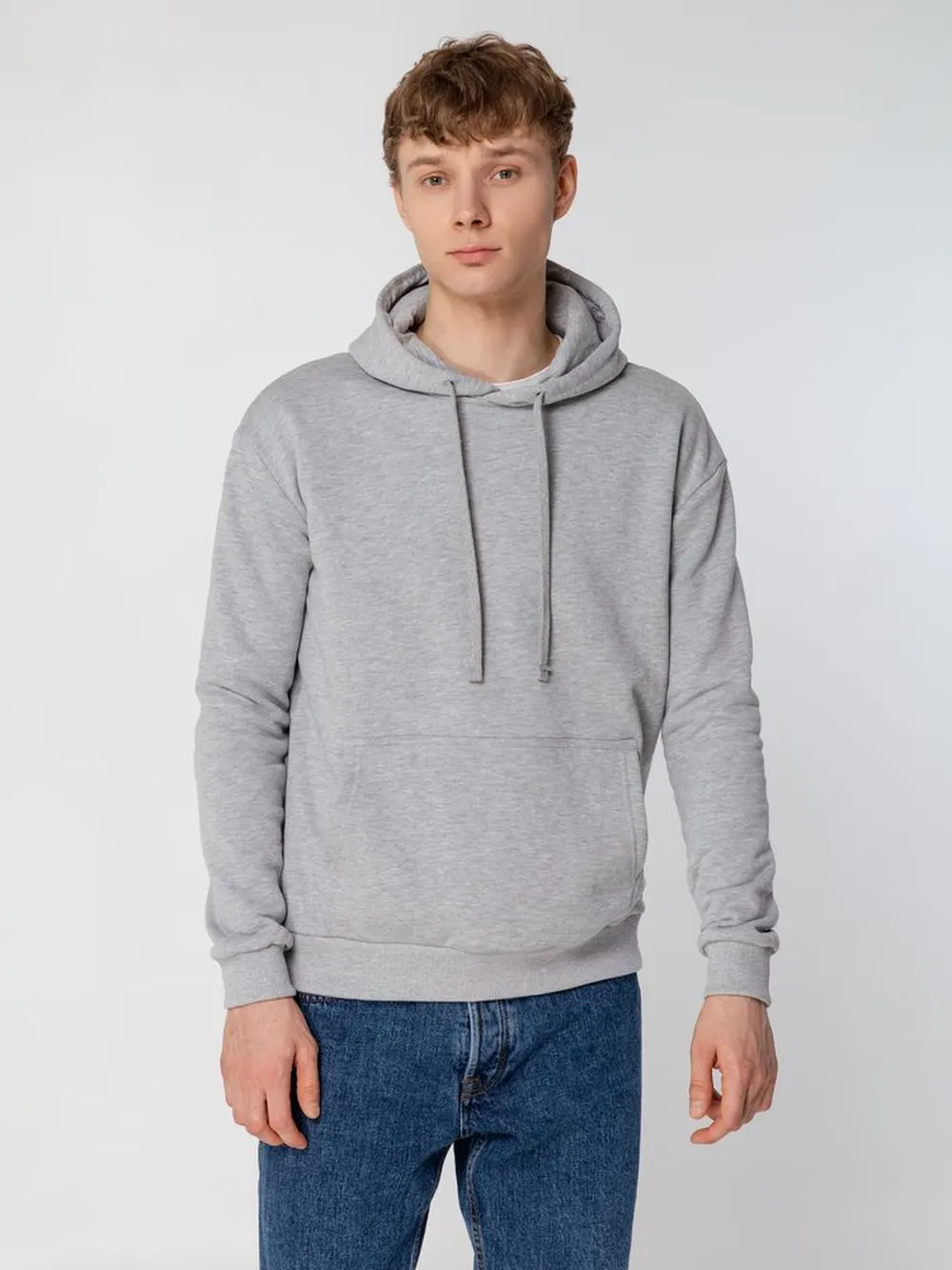 Толстовка с капюшоном Unit Kirenga Heavy серый меланж, размер XS заказать онлайн с вашим дизайном на заказ в Москве и области