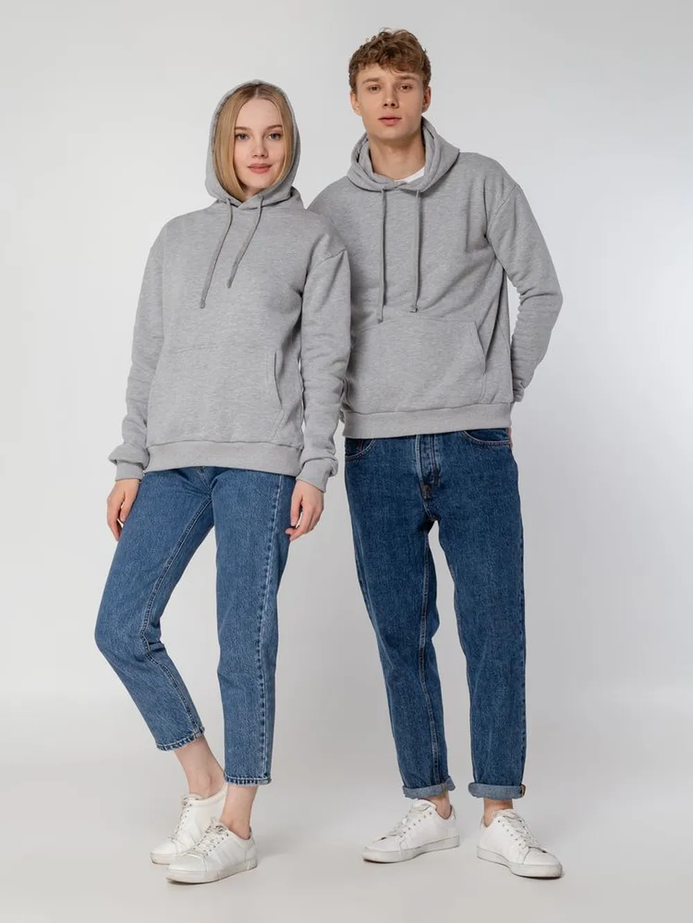 Толстовка с капюшоном Unit Kirenga Heavy серый меланж, размер XS заказать онлайн с вашим дизайном на заказ в Москве и области