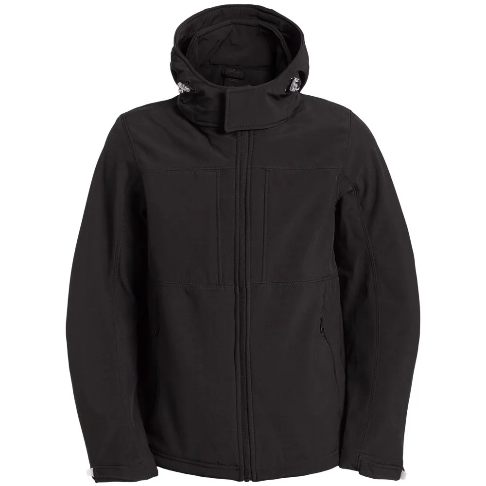 Куртка мужская Hooded Softshell черная, размер M заказать онлайн с вашим дизайном на заказ в Москве и области