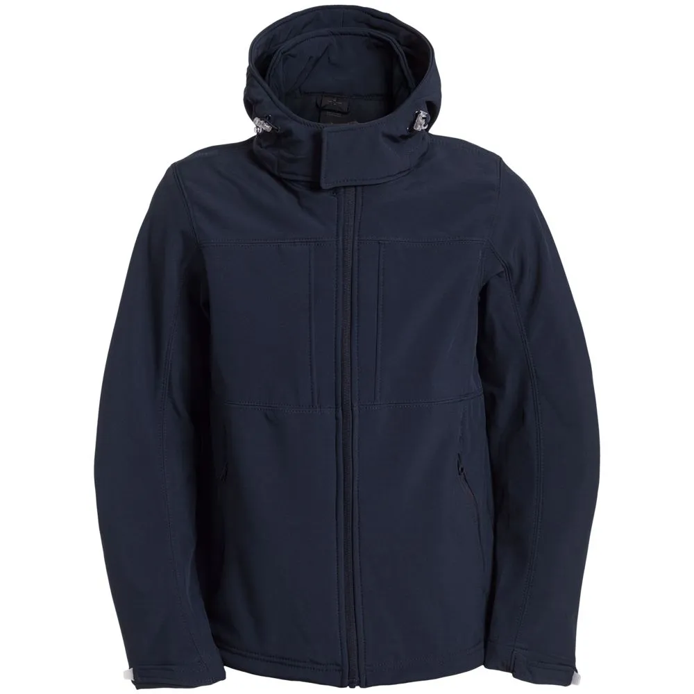 Куртка мужская Hooded Softshell темно-синяя, размер M заказать онлайн с вашим дизайном на заказ в Москве и области