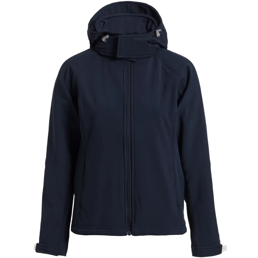 Куртка женская Hooded Softshell темно-синяя, размер XL заказать онлайн с вашим дизайном на заказ в Москве и области