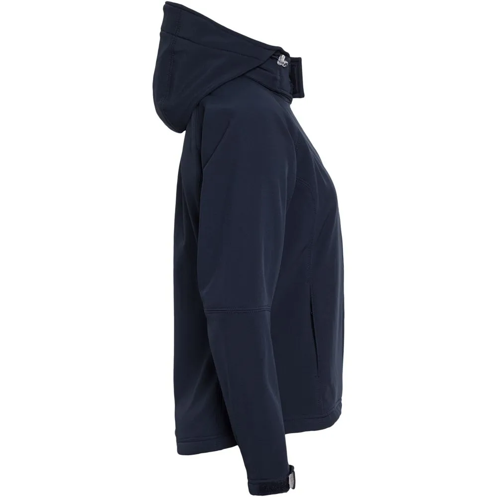 Куртка женская Hooded Softshell темно-синяя, размер XL заказать онлайн с вашим дизайном на заказ в Москве и области
