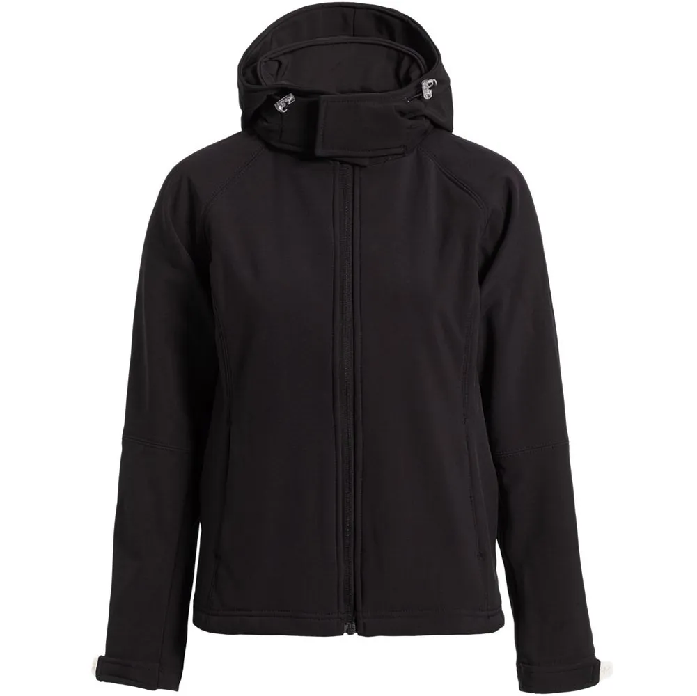 Куртка женская Hooded Softshell черная, размер L заказать онлайн с вашим дизайном на заказ в Москве и области