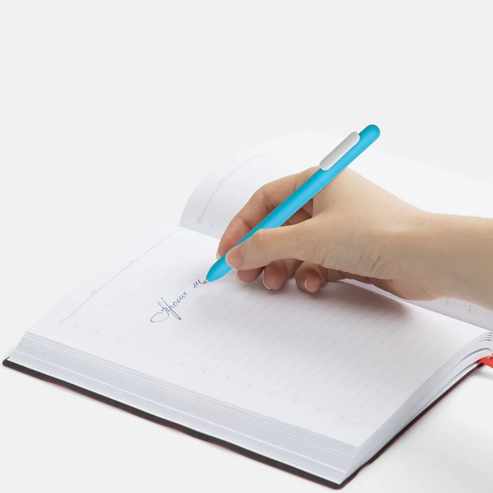 Ручка шариковая Swiper Soft Touch, голубая с белым заказать онлайн с вашим дизайном на заказ в Москве и области