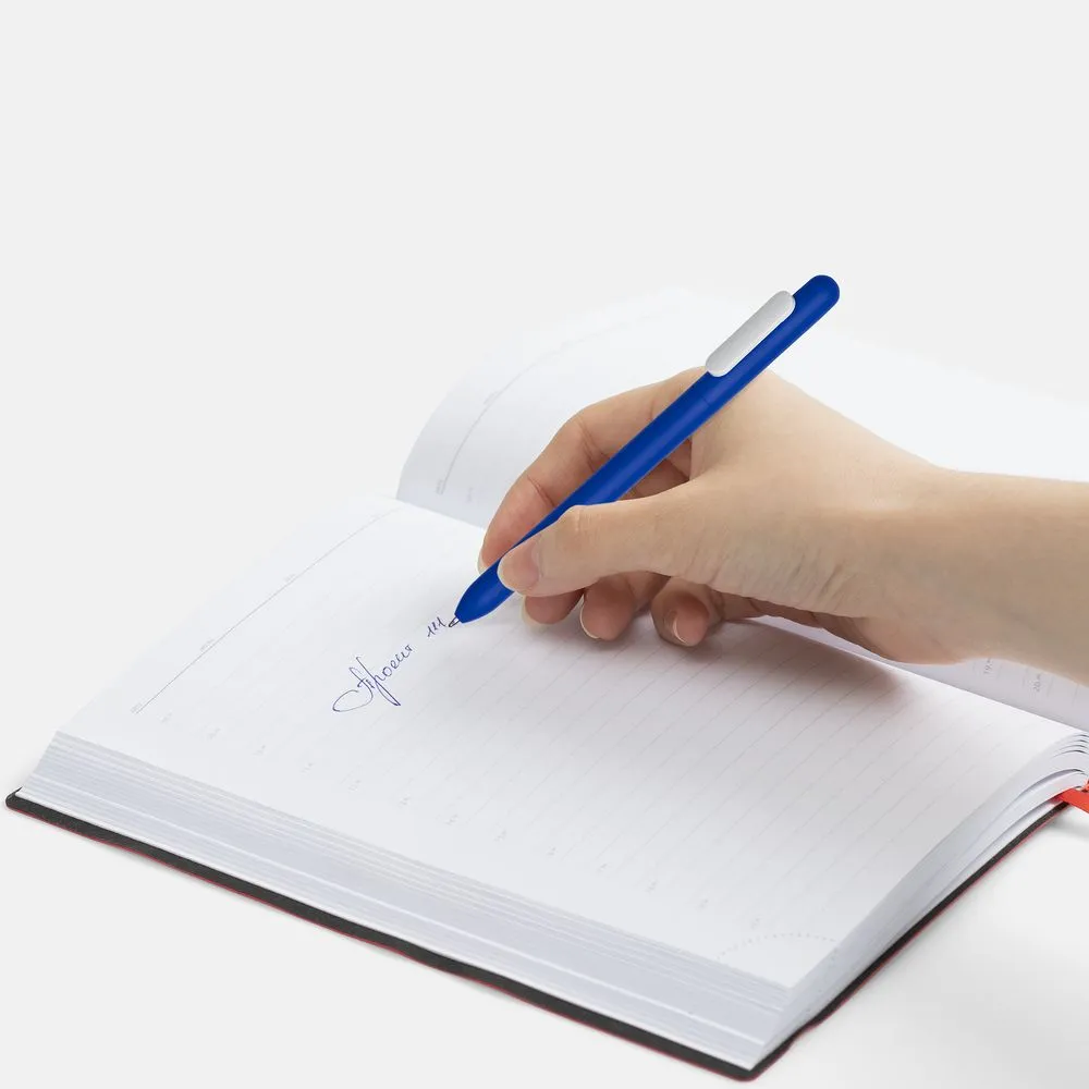 Ручка шариковая Swiper Soft Touch, синяя с белым заказать онлайн с вашим дизайном на заказ в Москве и области
